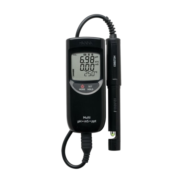 0712 (on order)HANNA, HI991301,Portable pH/EC/TDS/TEMP meter with HI12883 electrode