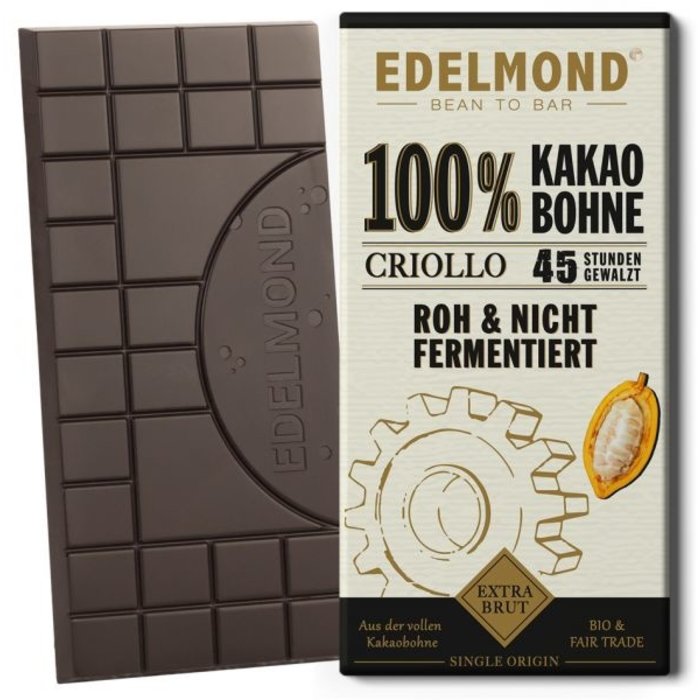 -  Unfermentierte Rohschokolade 100 % – Naturell & ohne Zucker von Edelmond