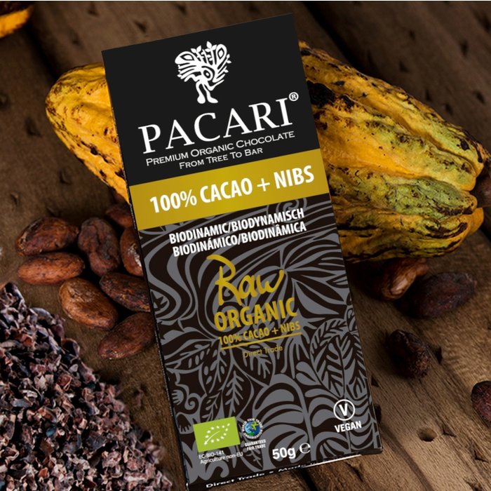 - Rohe Bio Schokolade 101% Kakao & Nibs , 50g