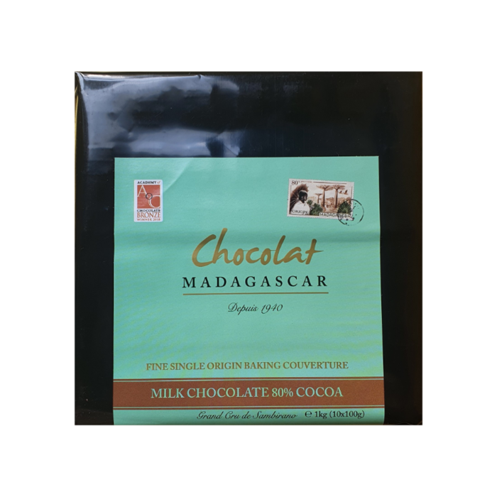 - 80% COCOA Milchschokolade, Kuvertüre 1kg