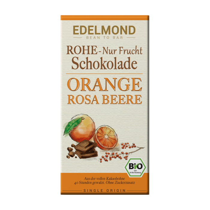 -   Rohe 75% Schokolade Orange & Rosa Beere, Bio, 80g
