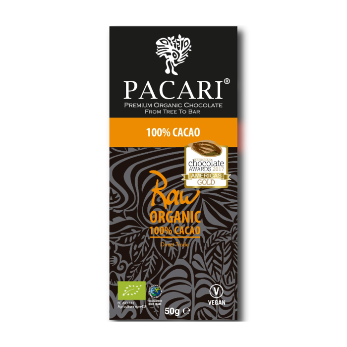 - Rohe Bio Schokolade 100% Kakaomasse, 50g