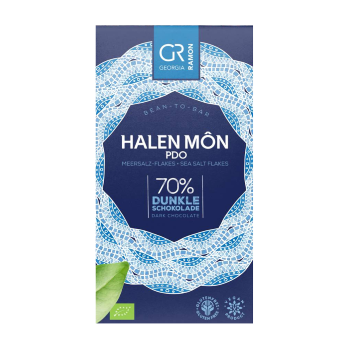 - Halen Môn Meersalz-Flakes Schokolade 70%