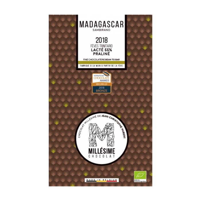 - Madagaskar 55% Milchschokolade Praliné BIO