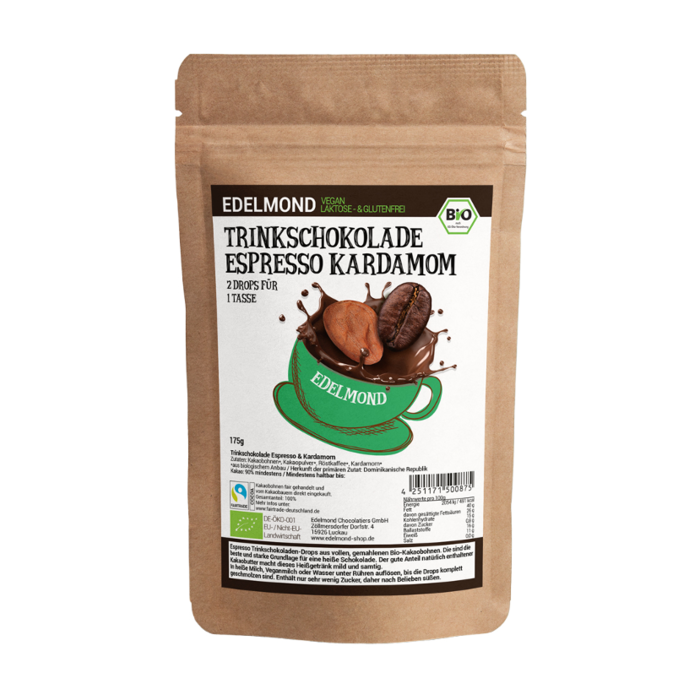 - Trinkschokolade Espresso Kardamom, Bio, 175g