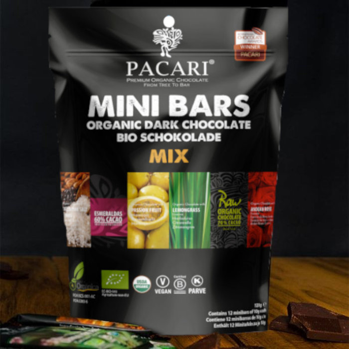 - Bio Schokolade Minitafeln Mix, Probierset (12 Stück), 120g