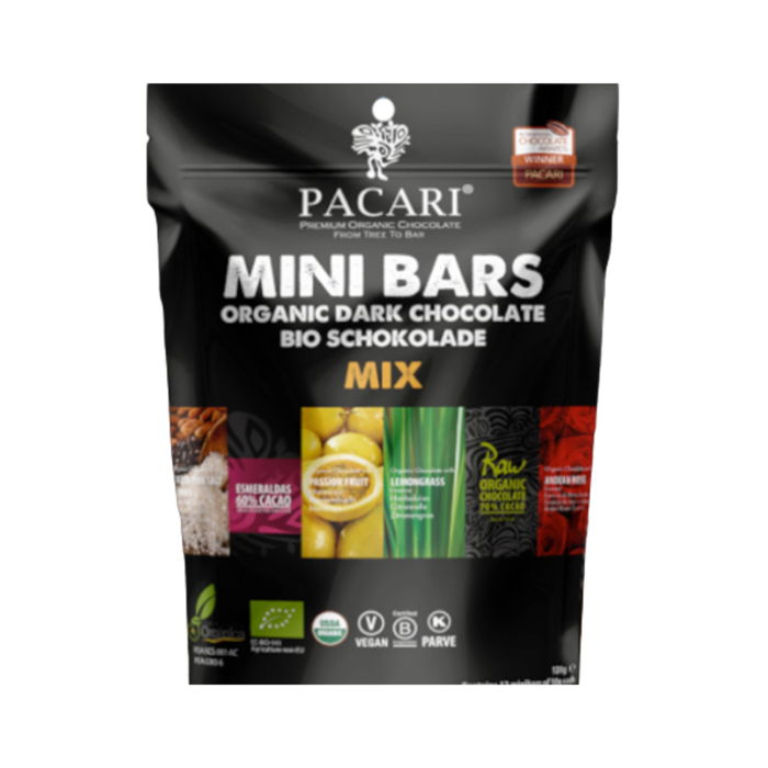 - Bio Schokolade Minitafeln Mix, Probierset (12 Stück), 120g