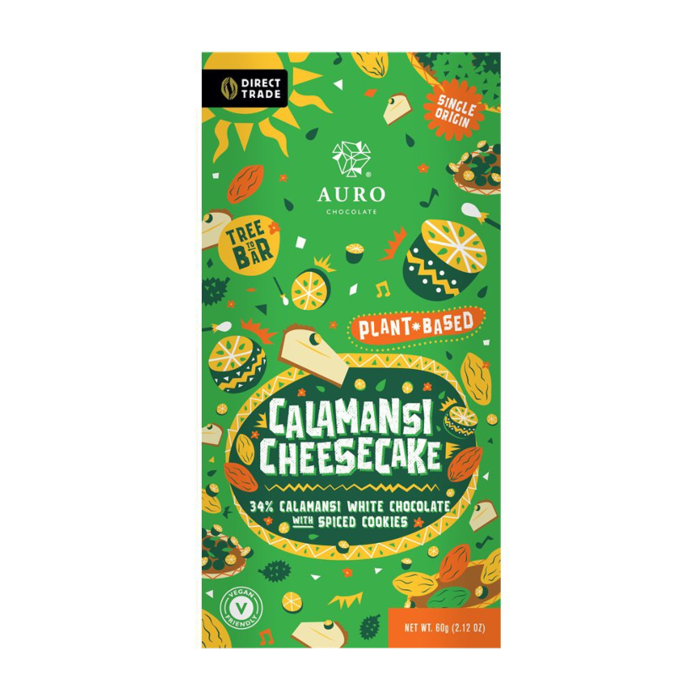 - Weiße Schokolade Plant-Based Calamansi Cheesecake 34%, 60g