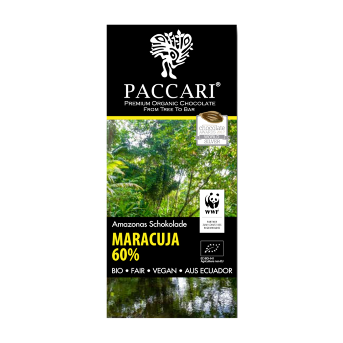 - Bio Schokolade Maracuya (Passionsfrucht), 60% Kakao, 50g