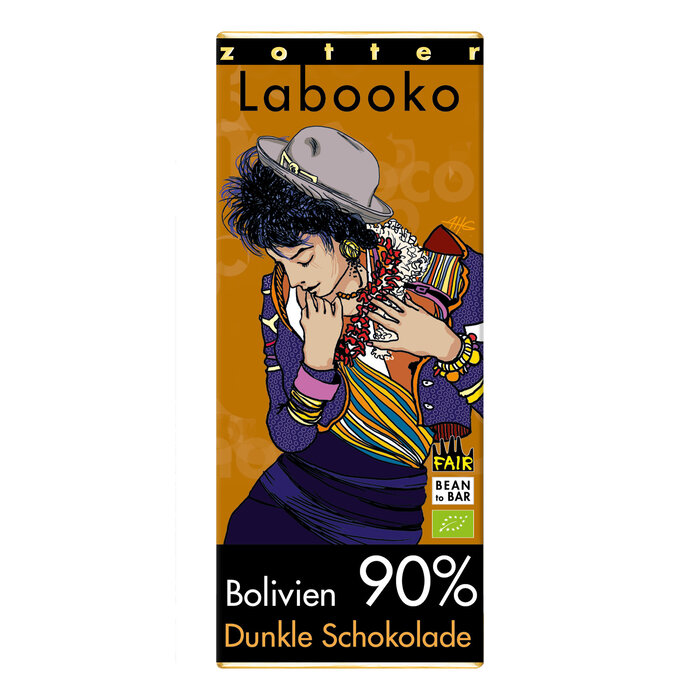 - 90% Bolivien dunkle Schokolade, 2 x 32,5g