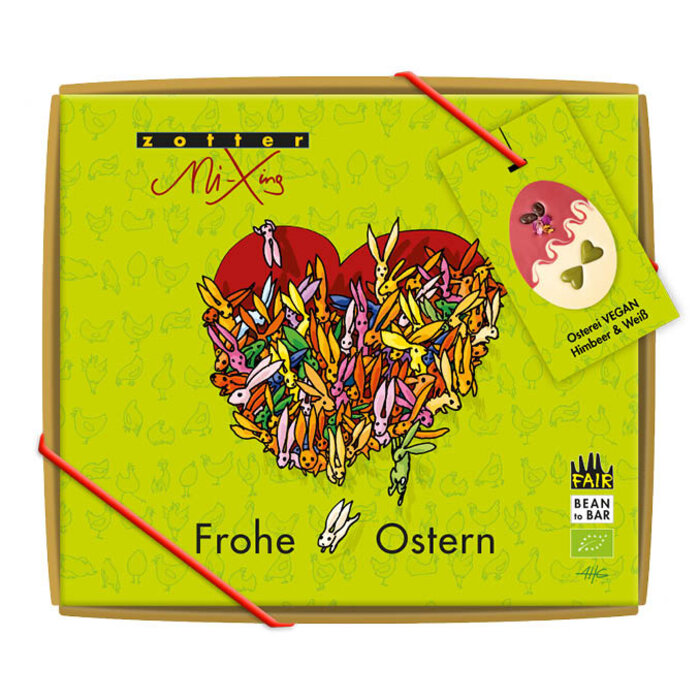 - Osterei VEGAN Himbeer & Weiß, 100 g