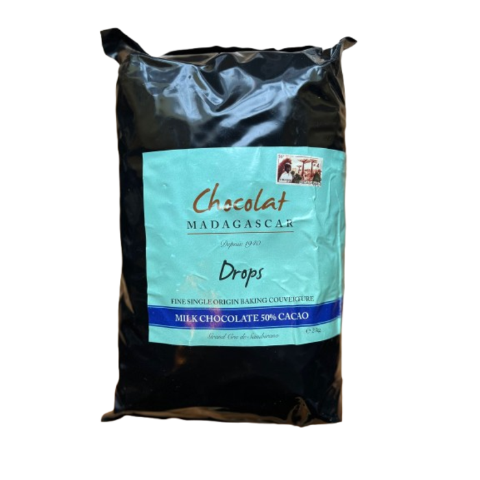 - 50% dunkle Milchschokolade Drops 2kg