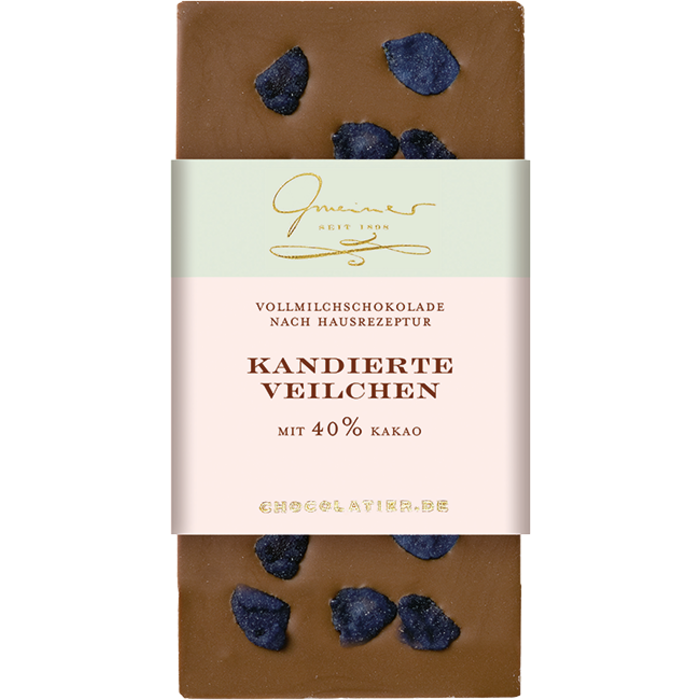 - Milchschokolade mit kandierte Veilchen