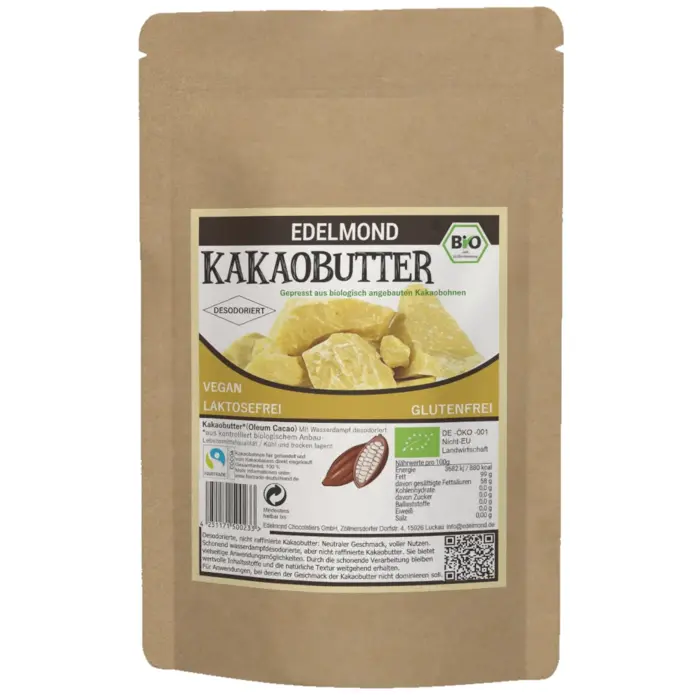 - 100% Kakaobutter in Stücken, Bio Desodoriert sanft & seidig