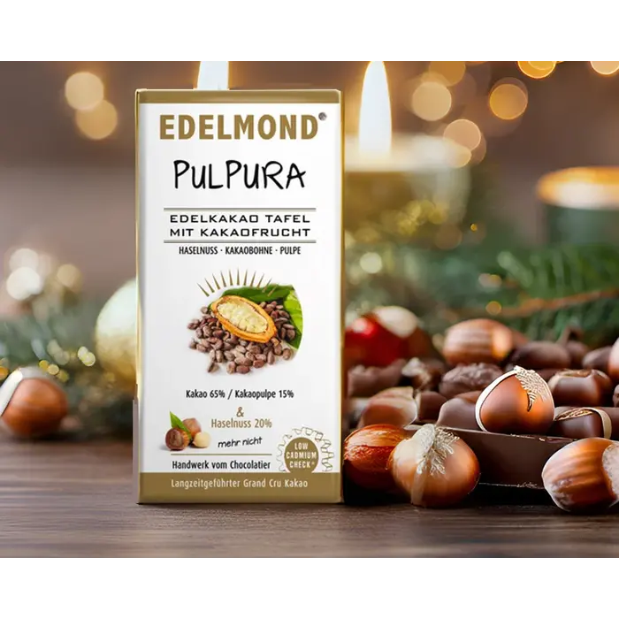 - PulPura Kakaobohne mit Pulpe Haselnuss, 75g