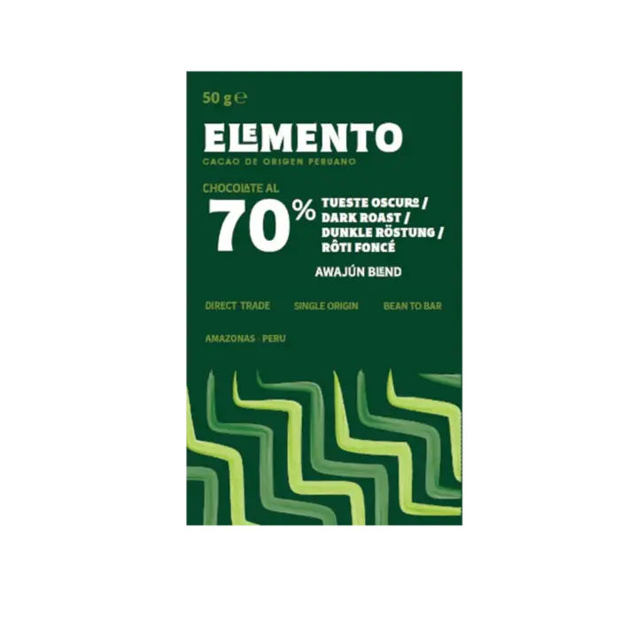 - Schokolade 70% Kakao, dunkle Röstung, 50g