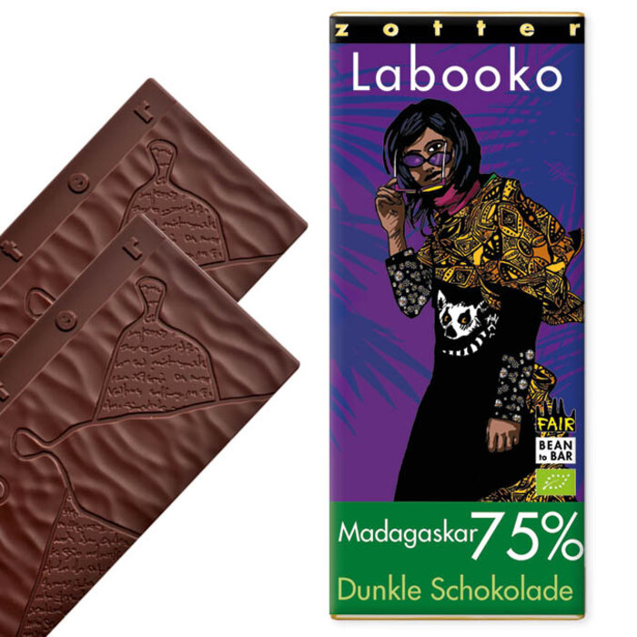 - 75% Madagaskar dunkle Schokolade, 2 x 35g