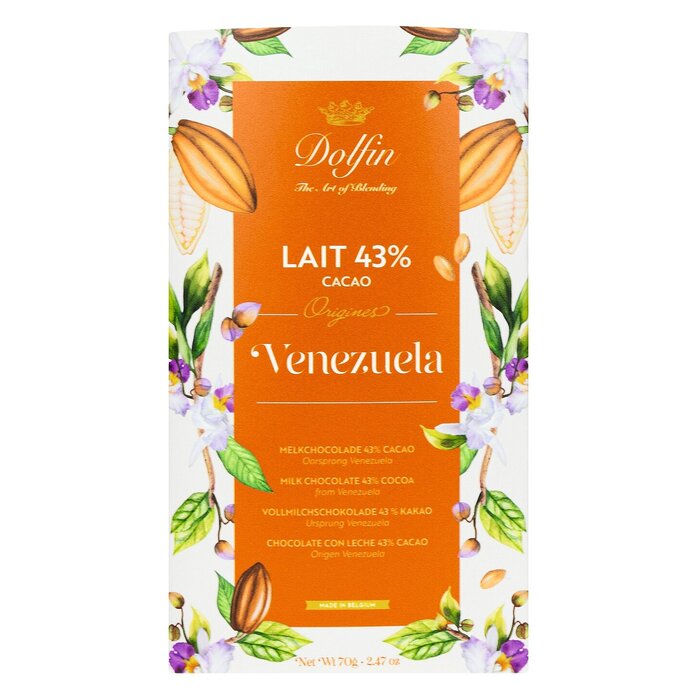 - Venezuela – Feinste Vollmilchschokolade mit 43 % Kakaoanteil