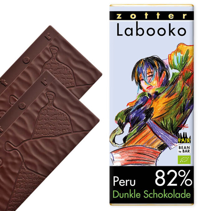 - Zotter Labooko Peru – Dunkle Schokolade mit 82 % Kakaoanteil