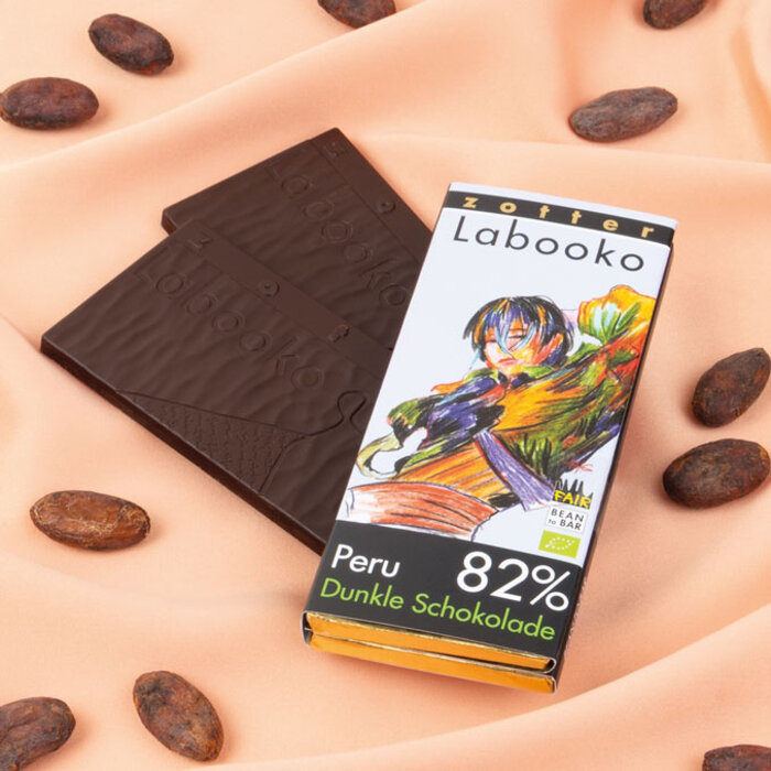 - Zotter Labooko Peru – Dunkle Schokolade mit 82 % Kakaoanteil