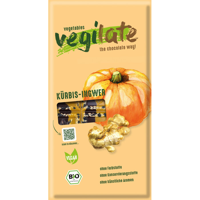 - Vegilate Kürbis & Ingwer – innovative vegane Gemüseschokolade aus Deutschland von Coppeneur – aromatisch & würzig