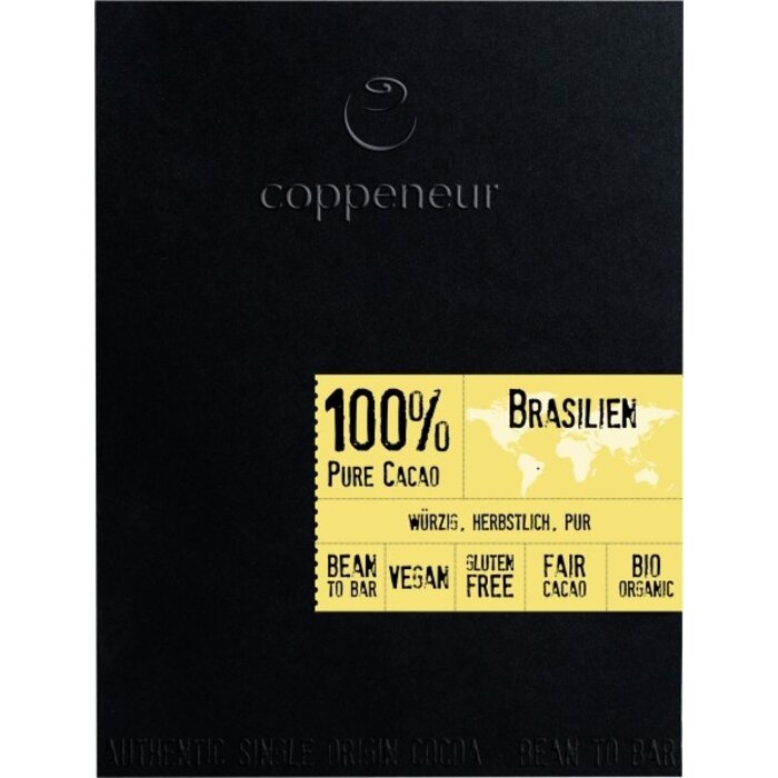 - Coppeneur Brasilien Pure Cacao 100 % BIO – Intensive Bohnen-Schokolade aus reiner Kakaomasse