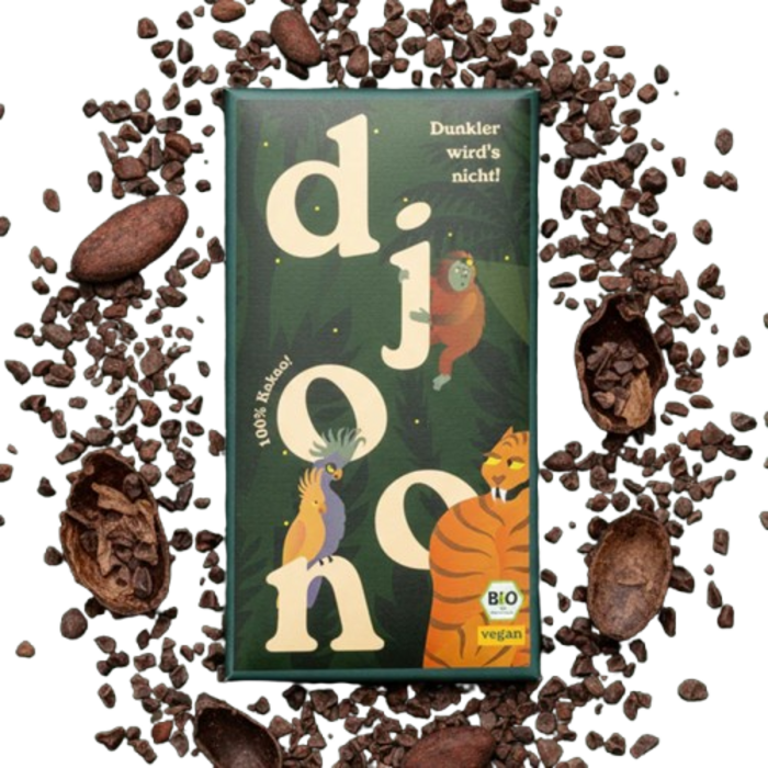 - Peru 100 % Kakao „Dunkler wird’s nicht!“ – Bio-Tafel von djoon