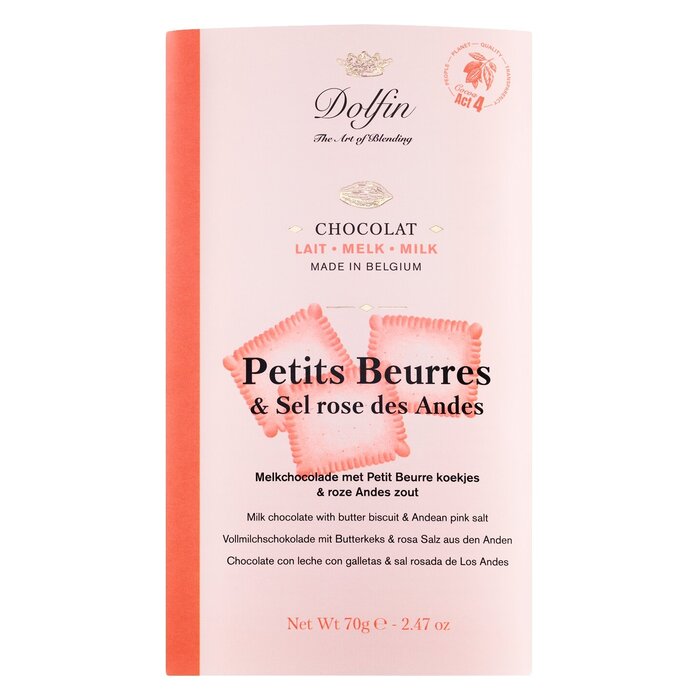 - Belgien Vollmilchschokolade Petits Beurres & Rosa Salz 38 %
