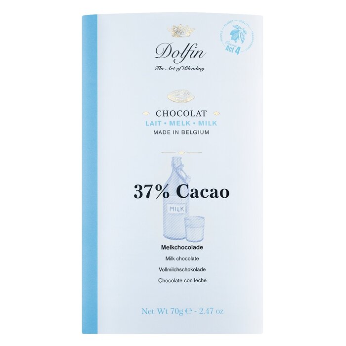 - Belgische Edelvollmilchschokolade Dolfin mit 38 % Cacao – zart schmelzend, 70 g