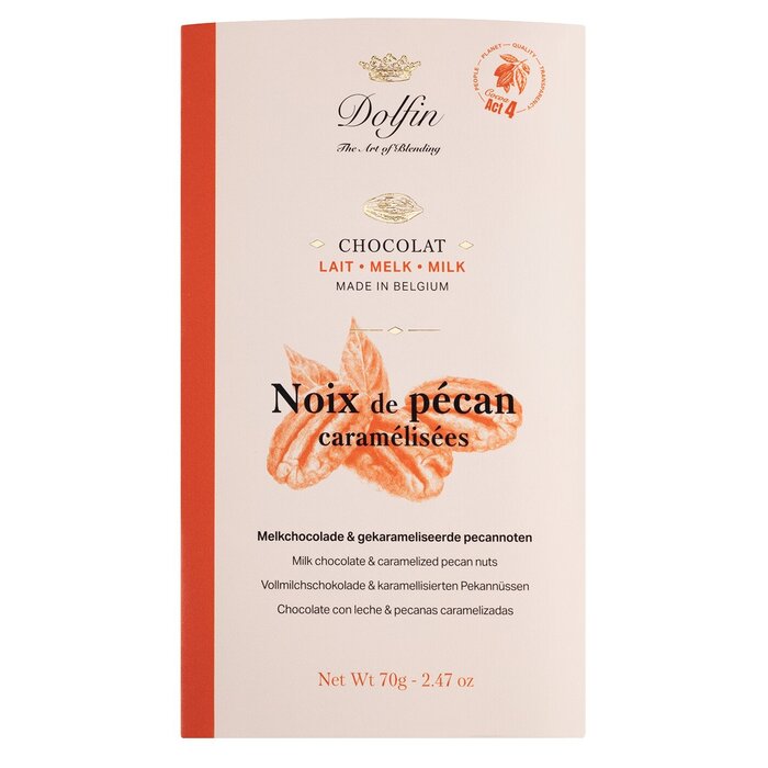 - Belgien Vollmilchschokolade mit karamellisierten Pekannüssen – 37 %