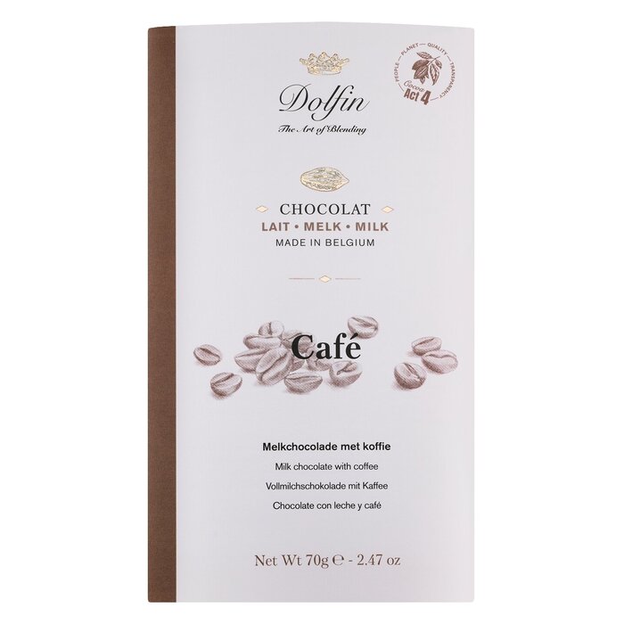 - Belgische Vollmilchschokolade mit Kaffee von Dolfin – Feinste Schokolade mit aromatischen Kaffeestückchen, 70 g Tafel