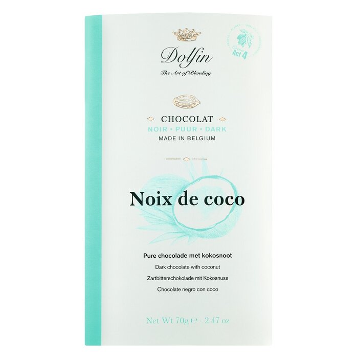 - Belgien Noix de Coco Zartbitterschokolade mit Kokosnuss – 60 % Kakaoanteil – 70 g