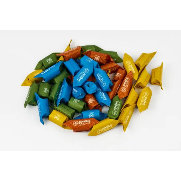 - Litauische Karamellbonbons „Rokiškio Karvutė“ mit gerösteten Sesamsamen – cremiger Milchkaramell Genuss