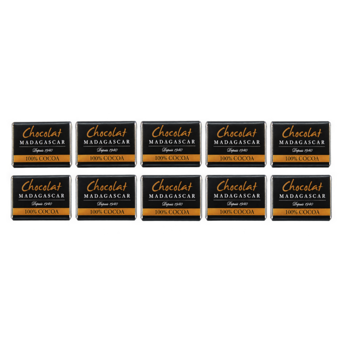 - Chocolat Madagascar Fine Dark 100 % Kakao – 10 Napolitains à 5 g, 50 g
