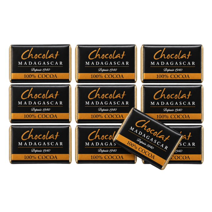 - Chocolat Madagascar Fine Dark 100 % Kakao – 10 Napolitains à 5 g, 50 g