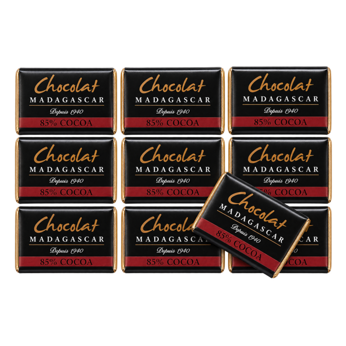 - Chocolat Madagascar Fine Dark 85 % Kakao – 10 Napolitains à 5 g, 50 g