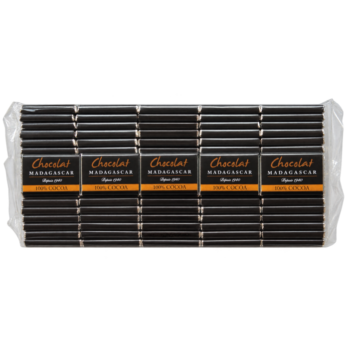 - Chocolat Madagascar Fine Dark 100 % Kakao – 100 Napolitains à 5 g, 500 g