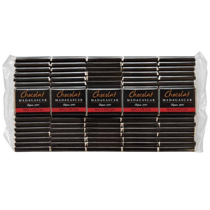 - Chocolat Madagascar Fine Dark 85 % Kakao – 100 Napolitains à 5 g, 500 g