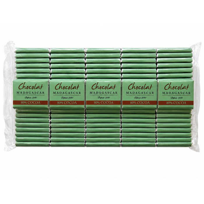 - Chocolat Madagascar Fine Milk 80 % Kakao – 100 Napolitains à 5 g, 500 g