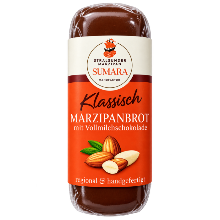 - Marzipanbrot mit Vollmilchschokolade 37 % Kakao
