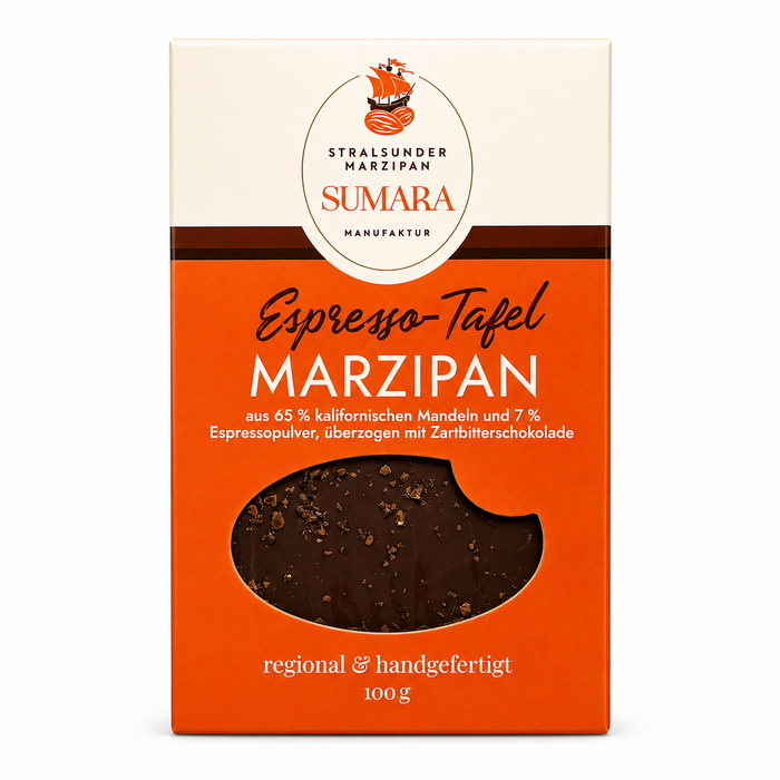 - Zartbitterschokolade 60 % Kakao – Espresso-Marzipan