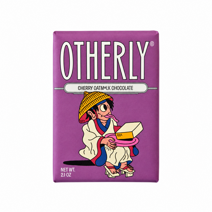 - Cherry Oatm*lk Chocolate – 43 % Kakao