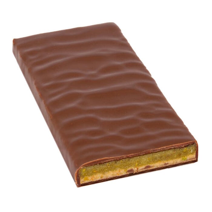 - Dunkle Milchschokolade 50 % mit Pistazien-Marzipan & Mandelnougat, 70 g