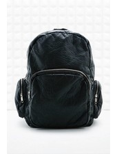 Black leather backpack