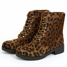 Kalenderwereld Schnürstiefel mit Tigerprint