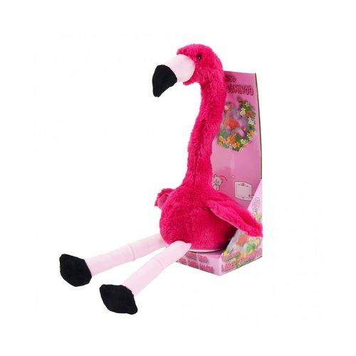 Napraat knuffel Flamingo - Met wiebelende nek