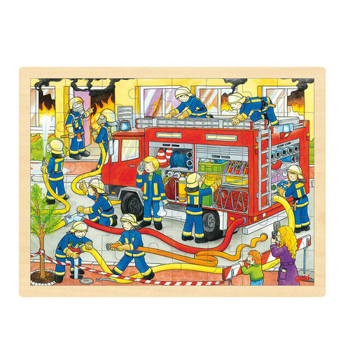 Houten LegPuzzel Brandweer 48st