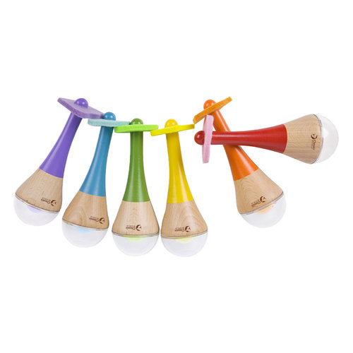 Wooden Rainbow Maracas - 1pc