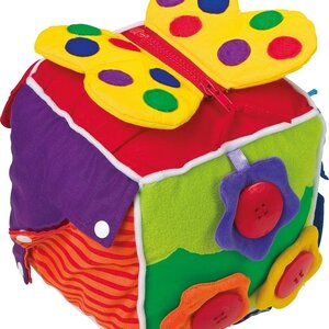 Small Foot  Baby Toy Cube with zippers snaps and buttons