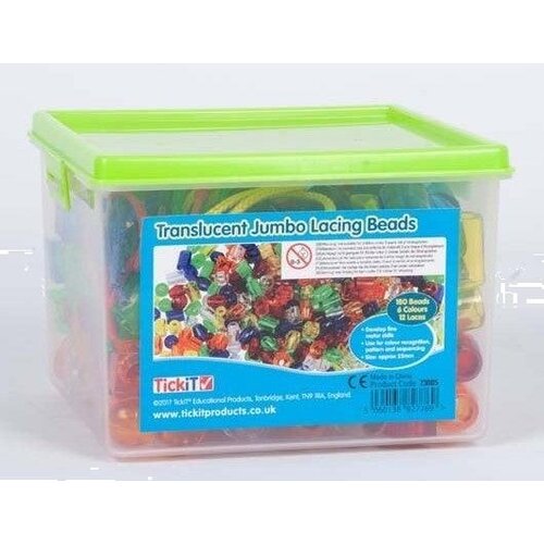 Coloured Transparent Jumbo Beads - 180pcs